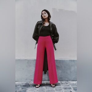 Zara Long Flowy Pant - Neon Fuschia - Size L